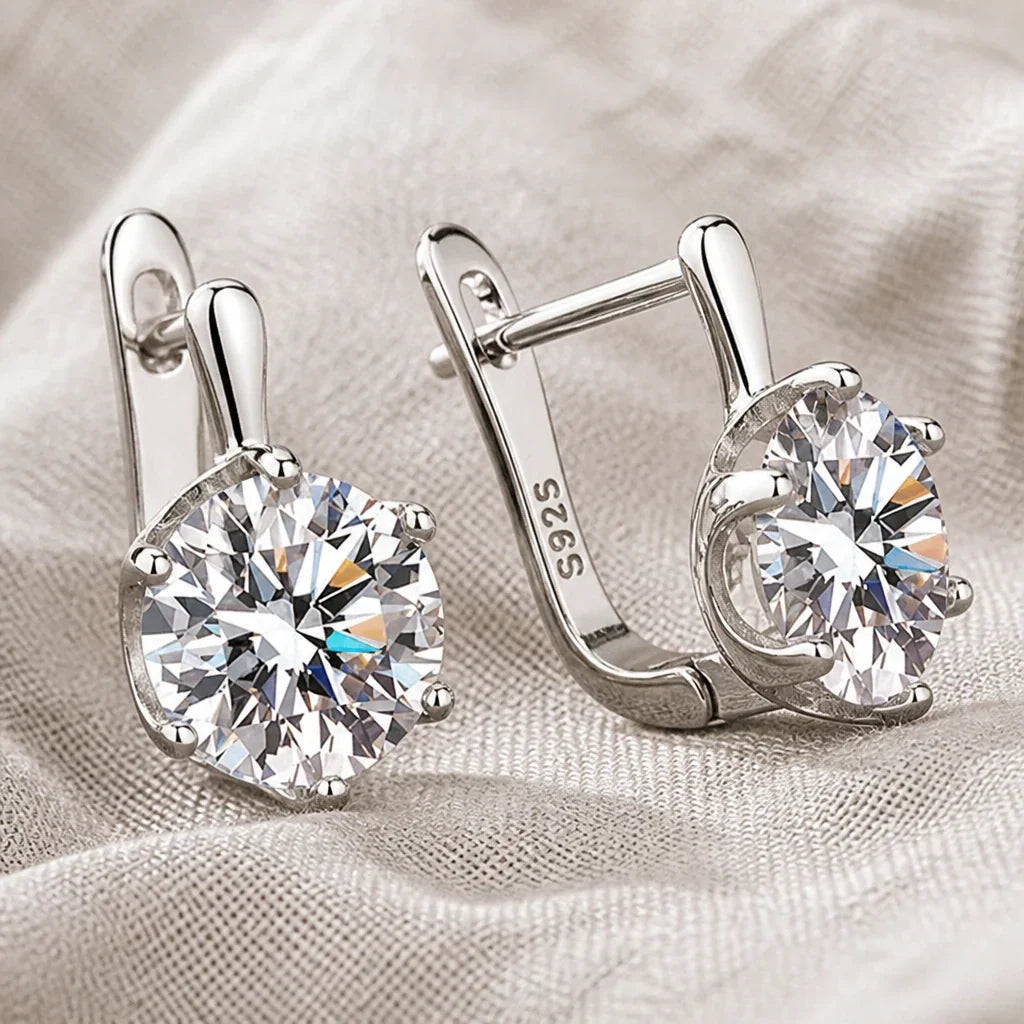 Vintage Zirconia Silver Earrings