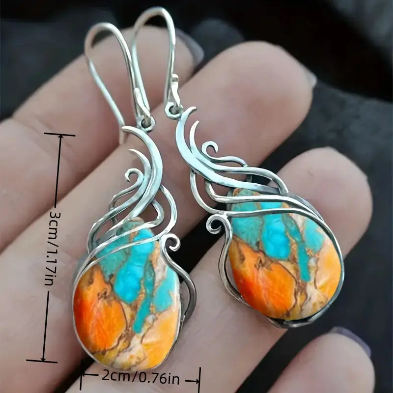 Sparkling Gemstone Drop Earrings