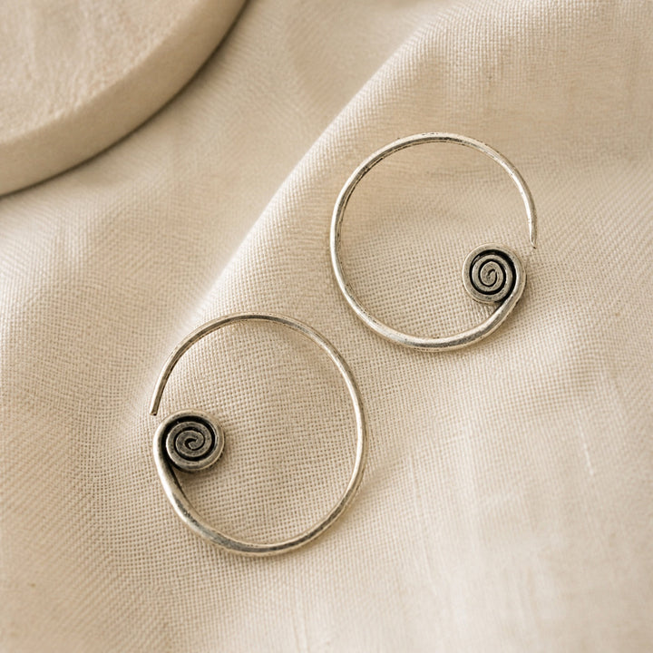 Minimalist Spiral Hoop Earrings