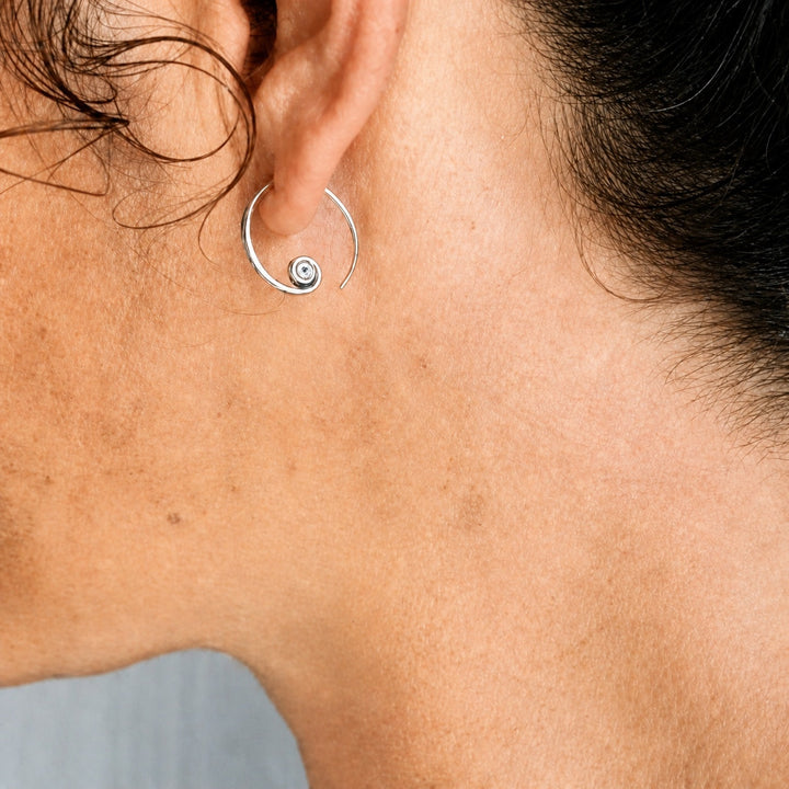 Minimalist Spiral Hoop Earrings