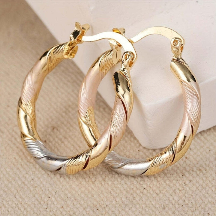 Vintage Round Hoop Earrings in Gold, Silver and Rose Gold