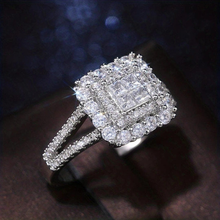 Square Zirconia Wedding Ring