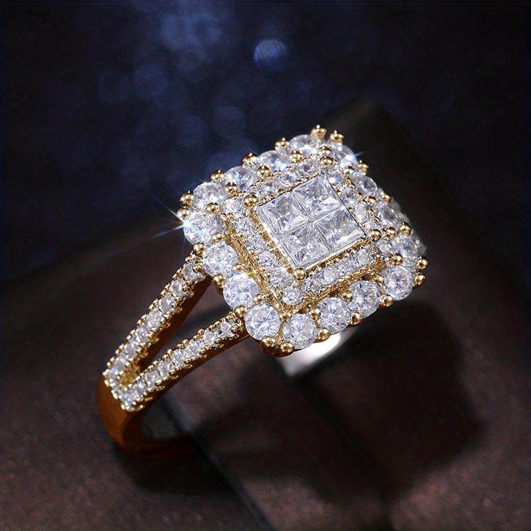 Square Zirconia Wedding Ring