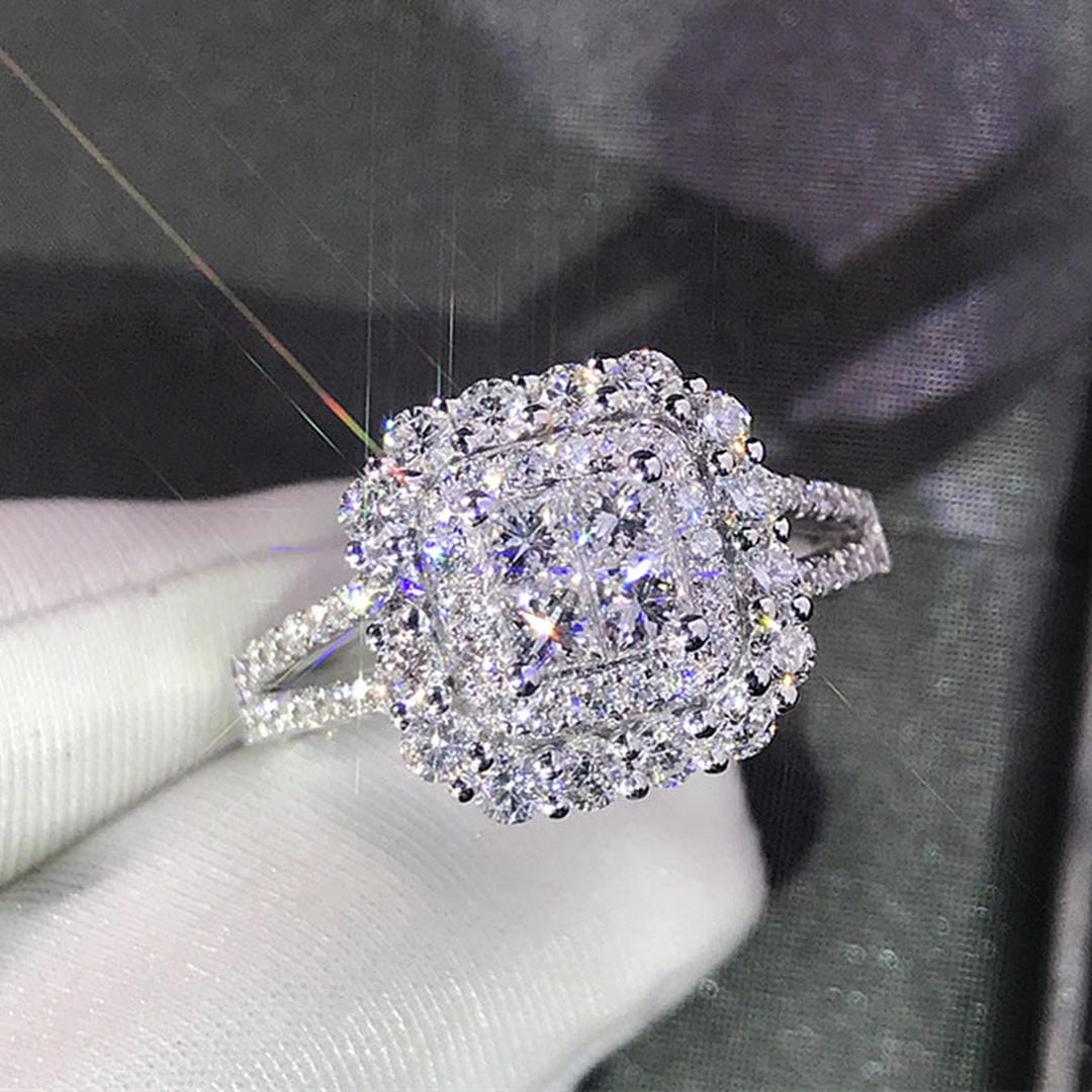 Square Zirconia Wedding Ring