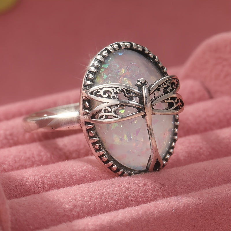 Radiant Opal Dragonfly Ring