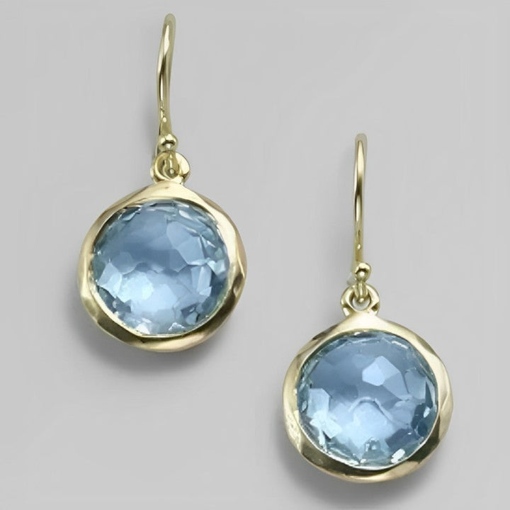 Chic Earrings with Blue Crystal