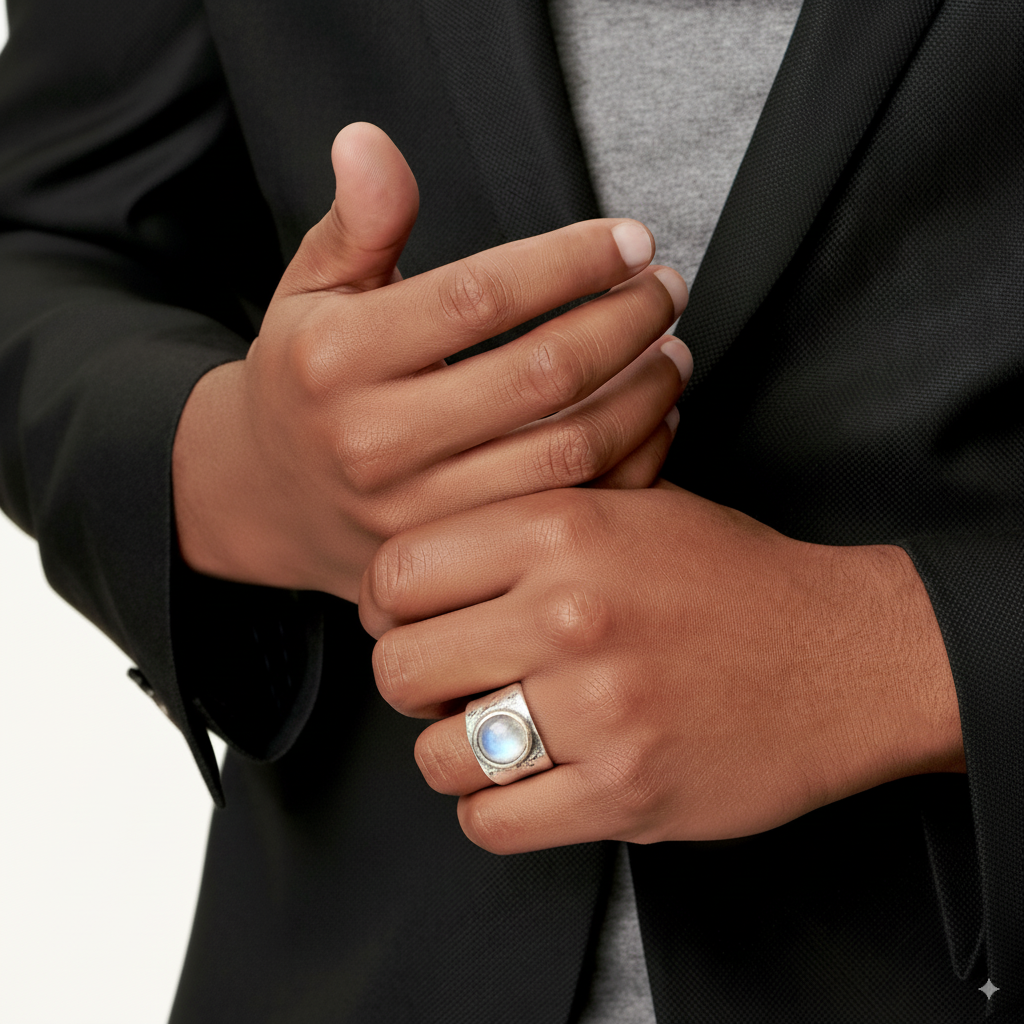 Boho Ring with Moonstone