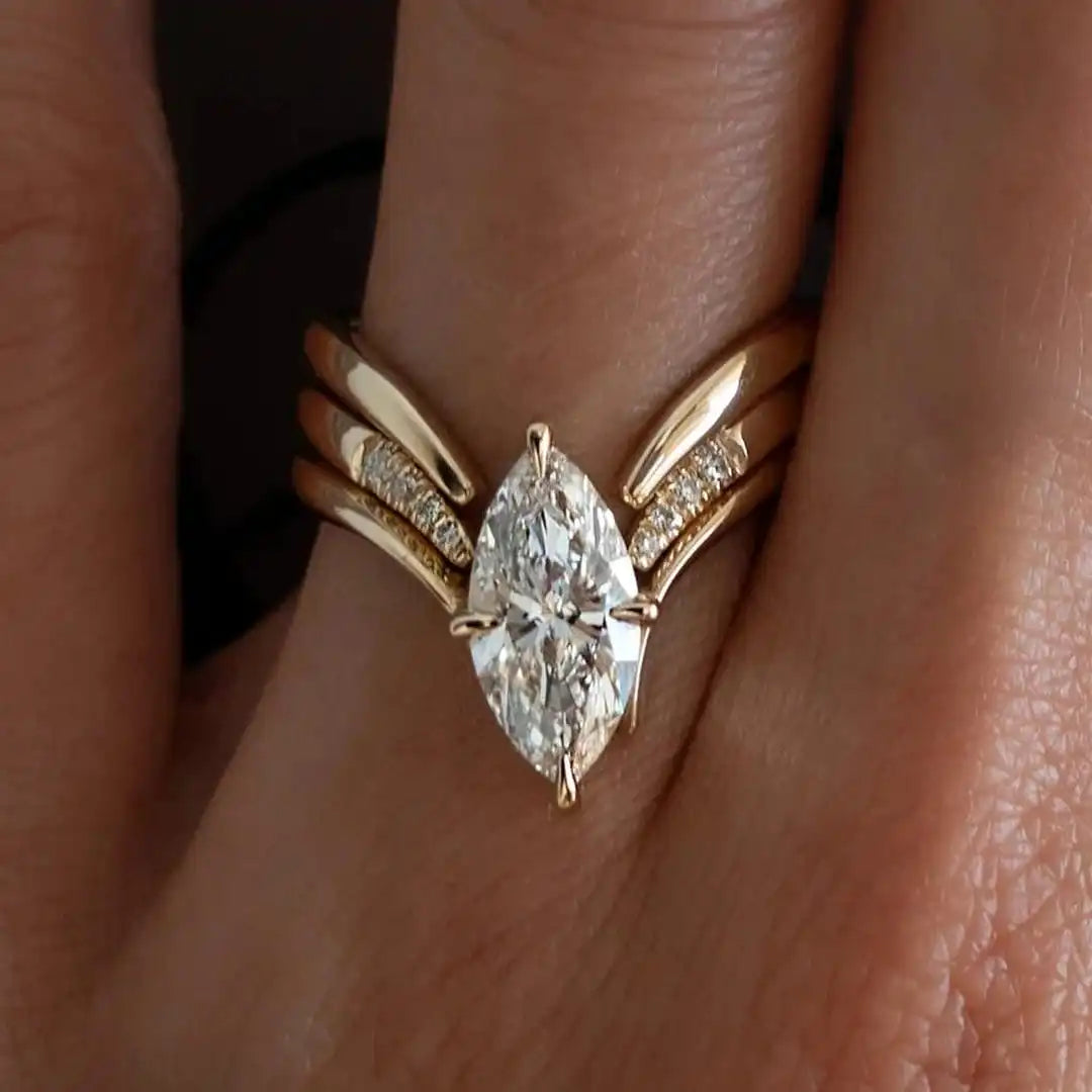 Marquise Cut Ring Set