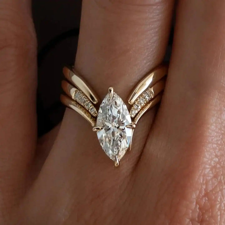Marquise Cut Ring Set