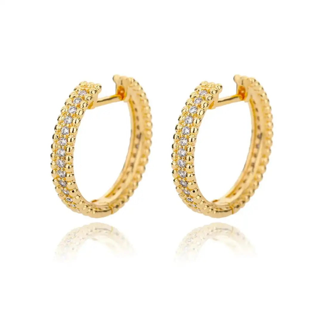 Crystal-Set Hoop Earrings