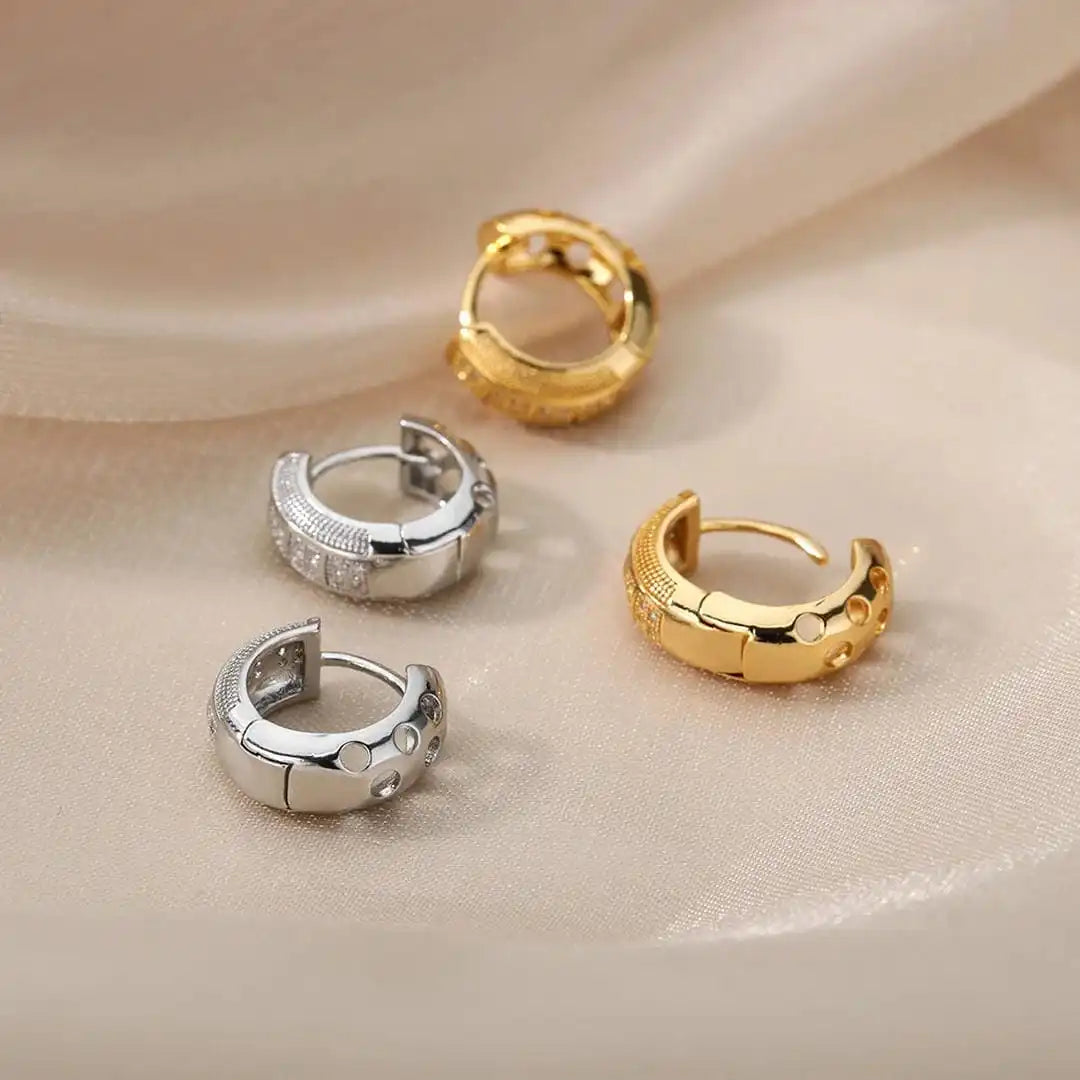 Timeless Zirconia Hoop Earrings