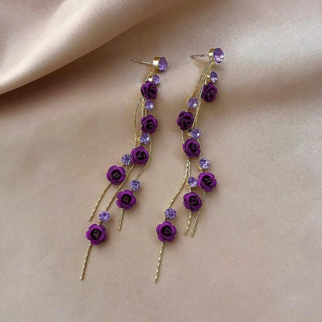 Elegant Rose Cascade Earrings