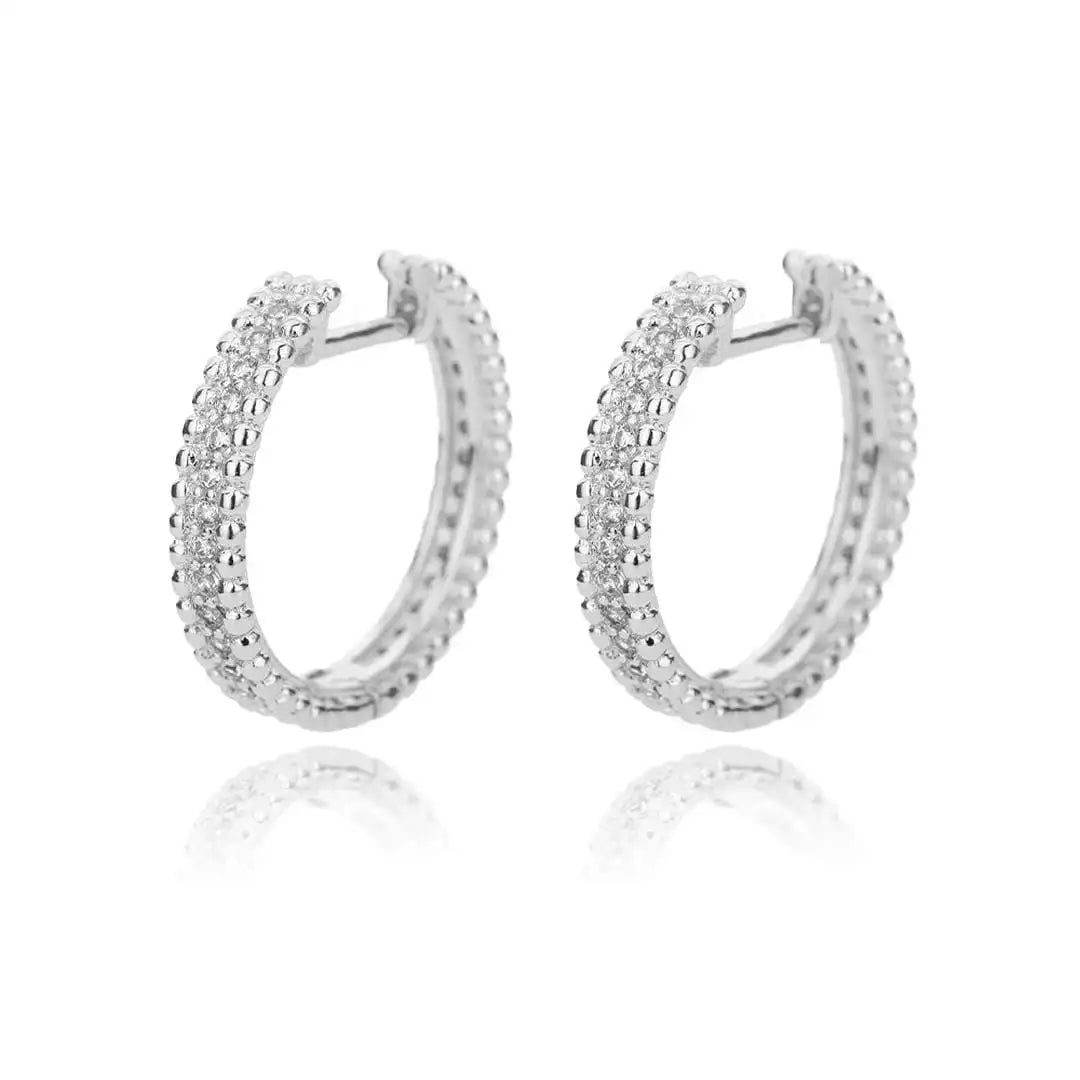 Crystal-Set Hoop Earrings