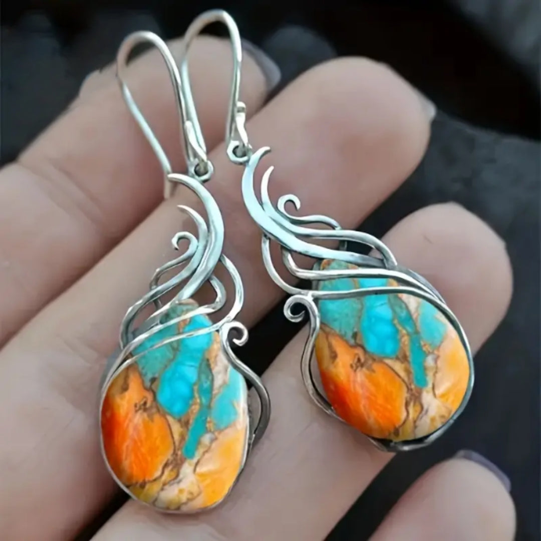 Sparkling Gemstone Drop Earrings