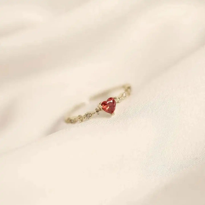 Heart Stone Marquise Accent Band Ring