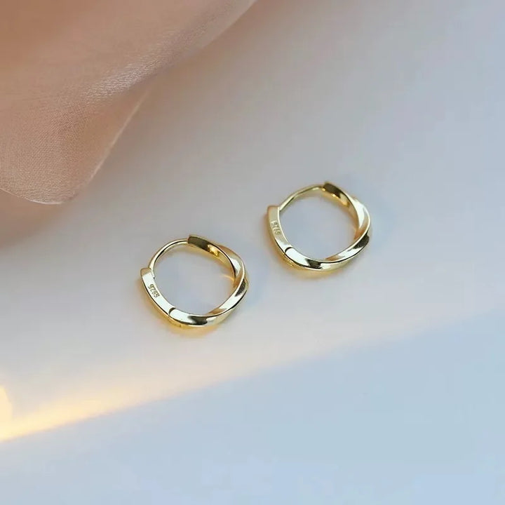 Round Sterling Silver Inlaid Earrings
