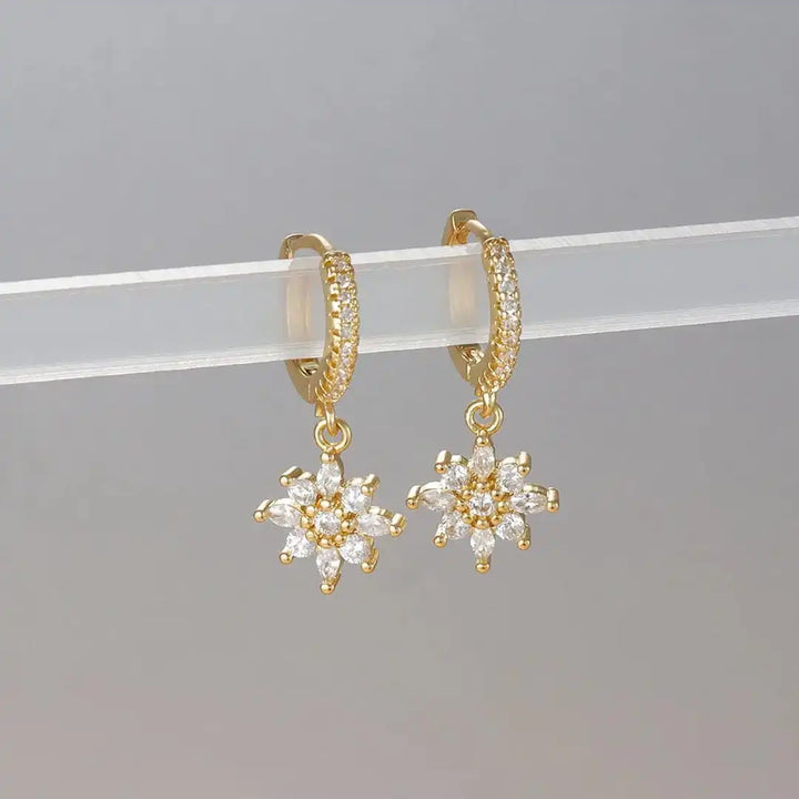 Classic Crystal Snowflake Drop Earrings