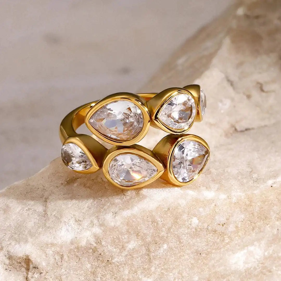 Five-Stone Drop Cluster Ring