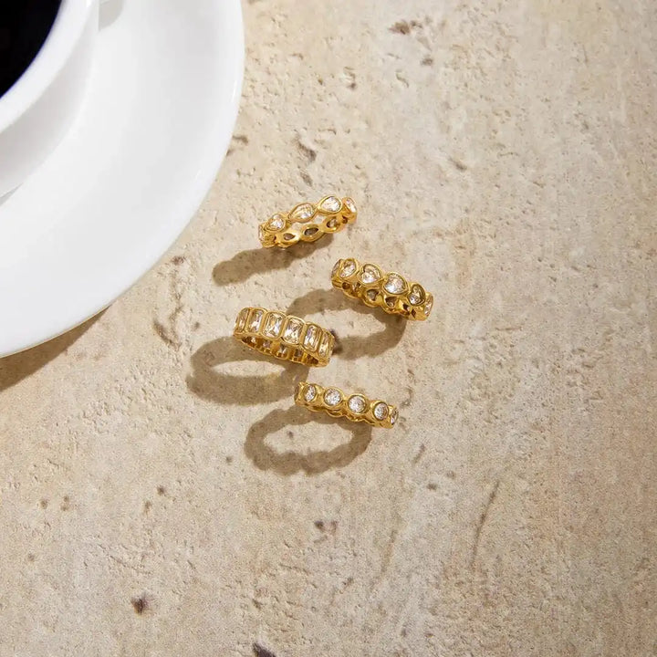 Versatile Baguette Zirconia Ring Set