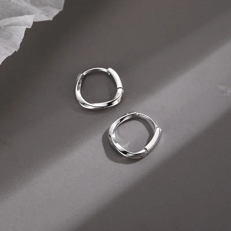 Round Sterling Silver Inlaid Earrings