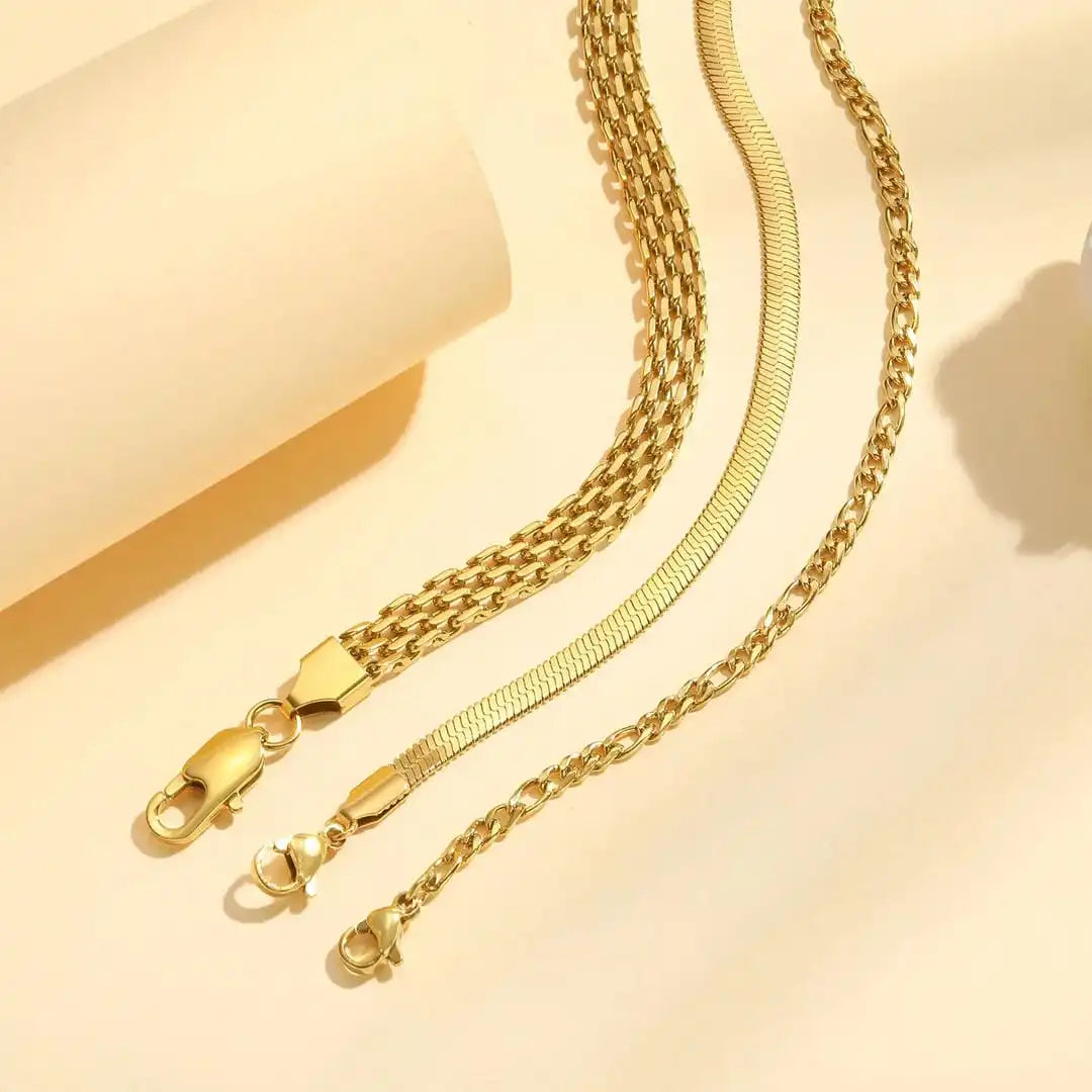 Stackable Golden Beaded Bracelet Set
