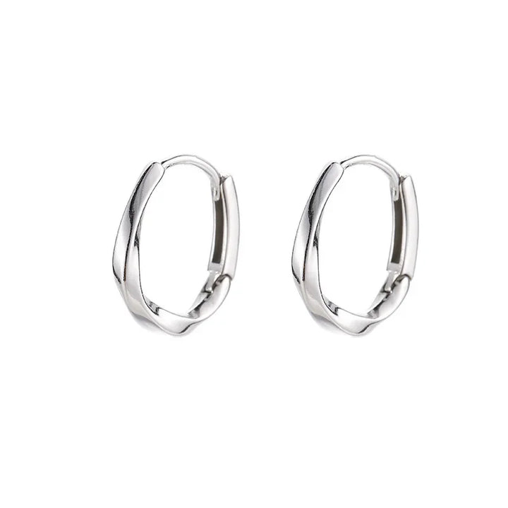 Round Sterling Silver Inlaid Earrings