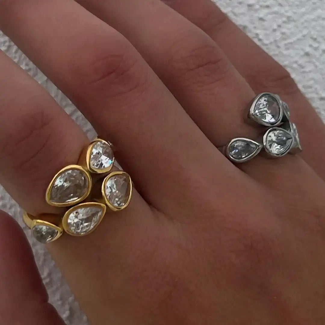 Five-Stone Drop Cluster Ring