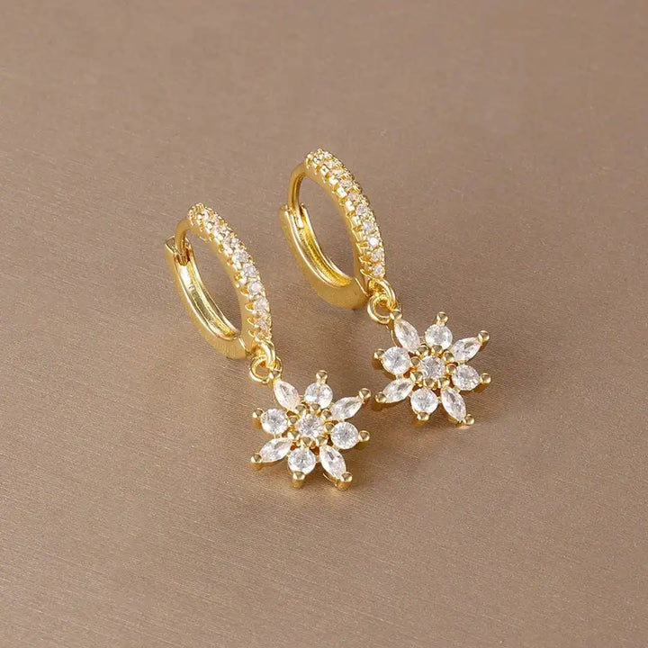 Classic Crystal Snowflake Drop Earrings