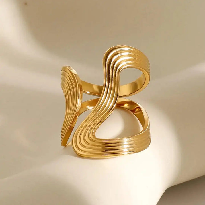 Exquisite Gold Beaded Ring