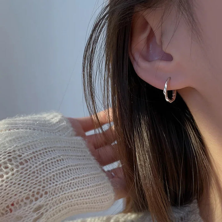 Round Sterling Silver Inlaid Earrings