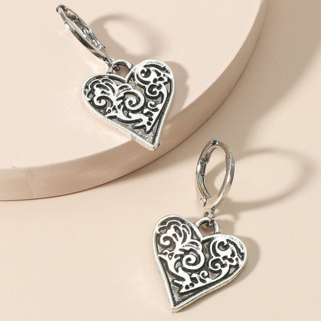 Elegant Heart Drop Earrings