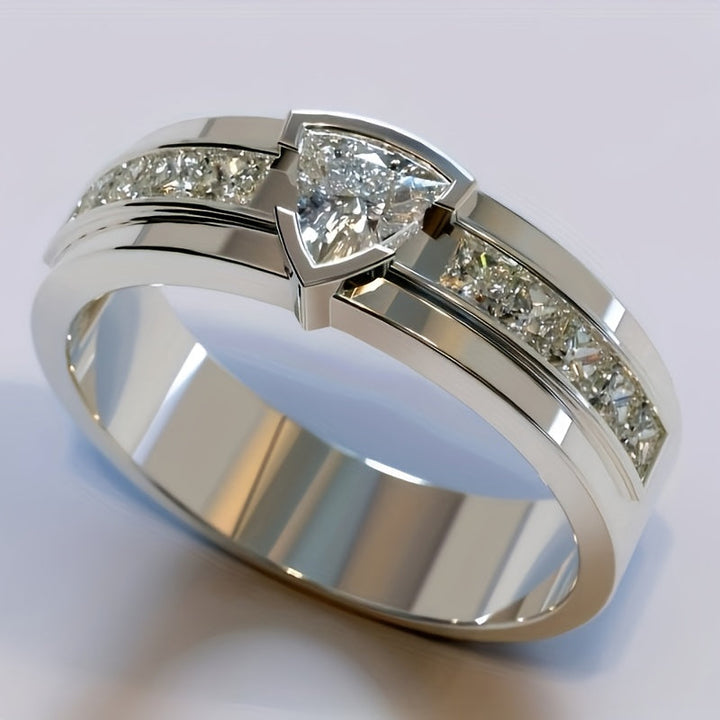 Sparkling Rhinestone Silver Ring
