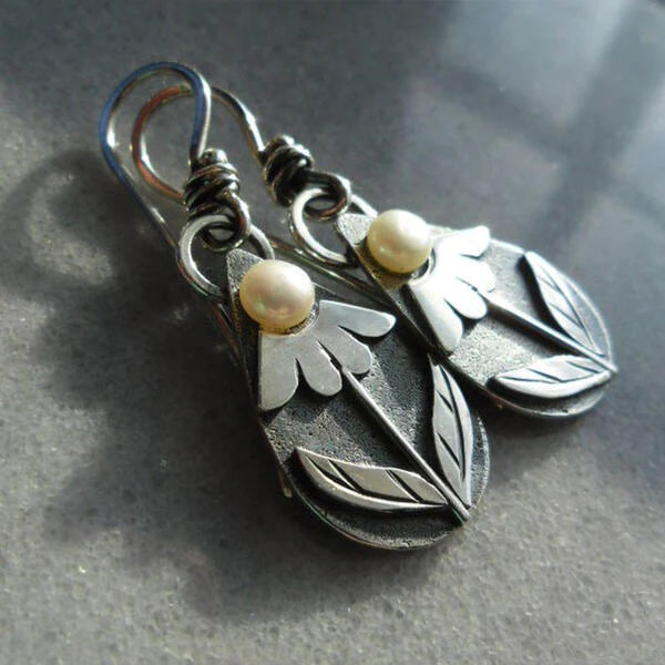 Vintage Flower Drop Earrings