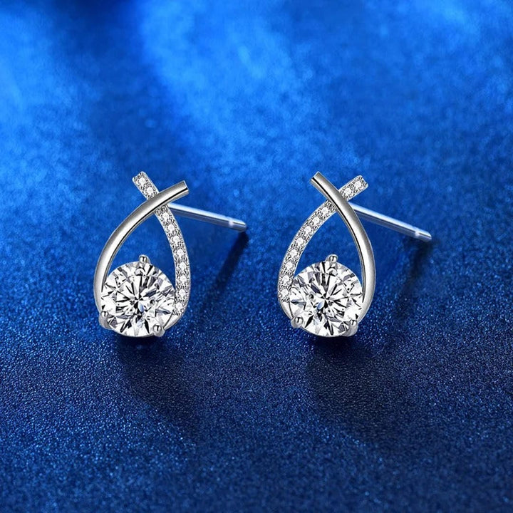 Luxury Twisted Teardrop Zirconia Stud Earrings