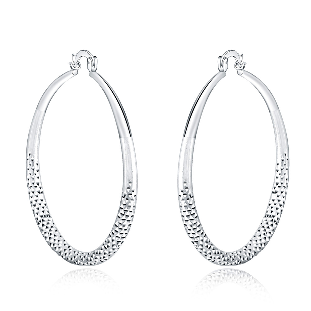 Round Sterling Silver Hoop Earrings