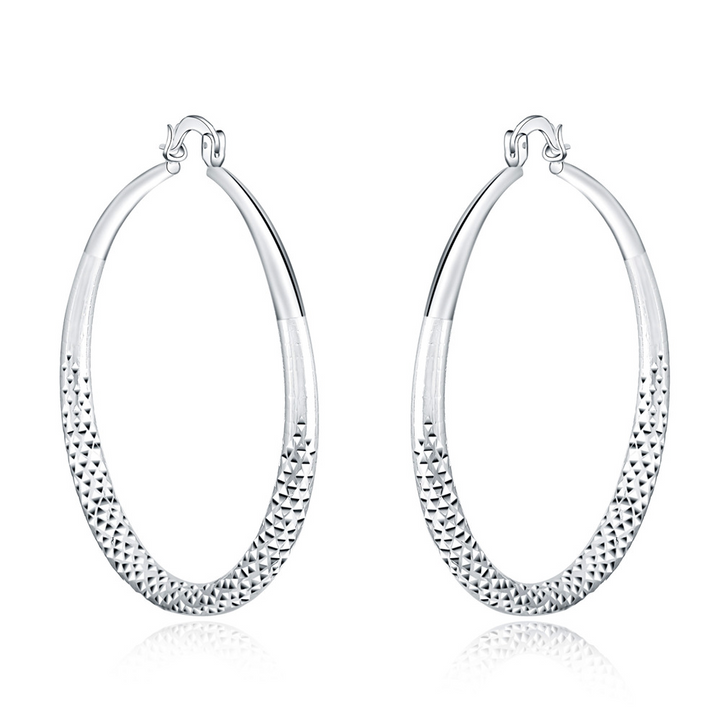Round Sterling Silver Hoop Earrings