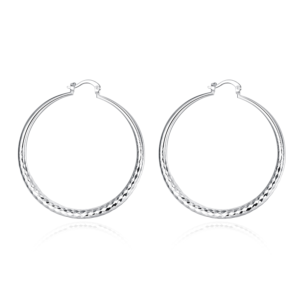 Round Sterling Silver Hoop Earrings