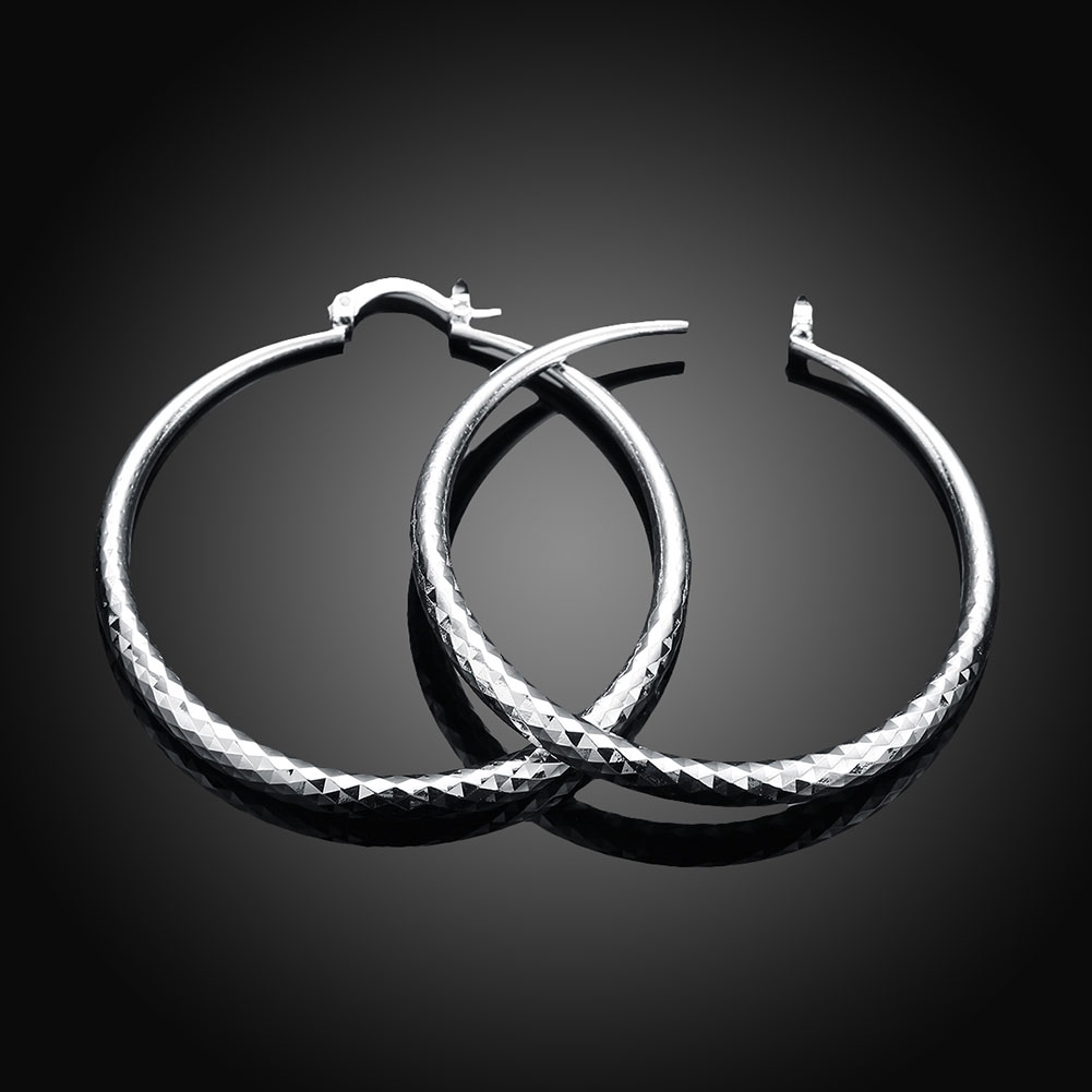 Round Sterling Silver Hoop Earrings