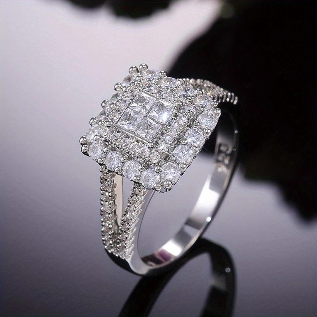 Square Zirconia Wedding Ring