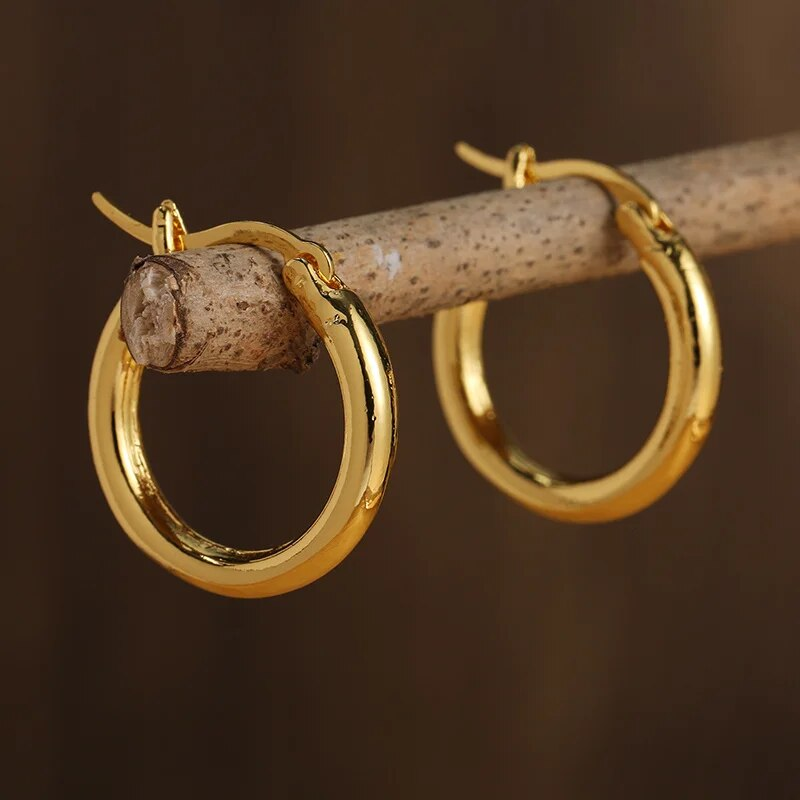 Classic Polished Silver Hoop Earrings