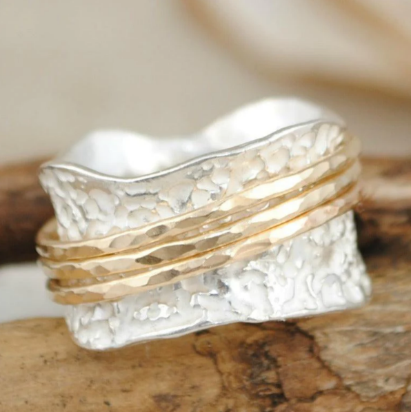 Spinner Ring Duo in Gold and Silver