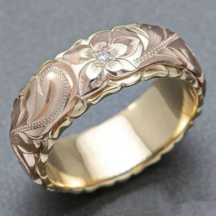 Vintage Rose Blossom Gold Ring