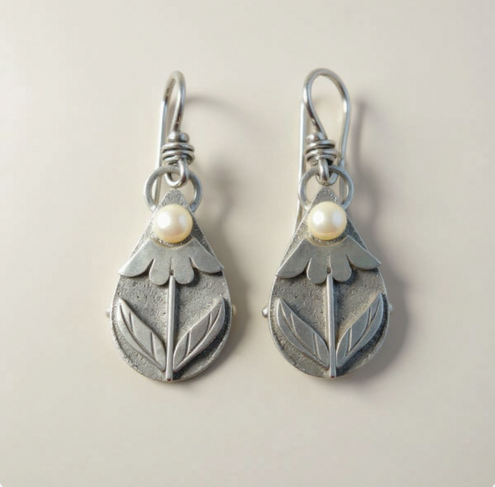 Vintage Flower Drop Earrings