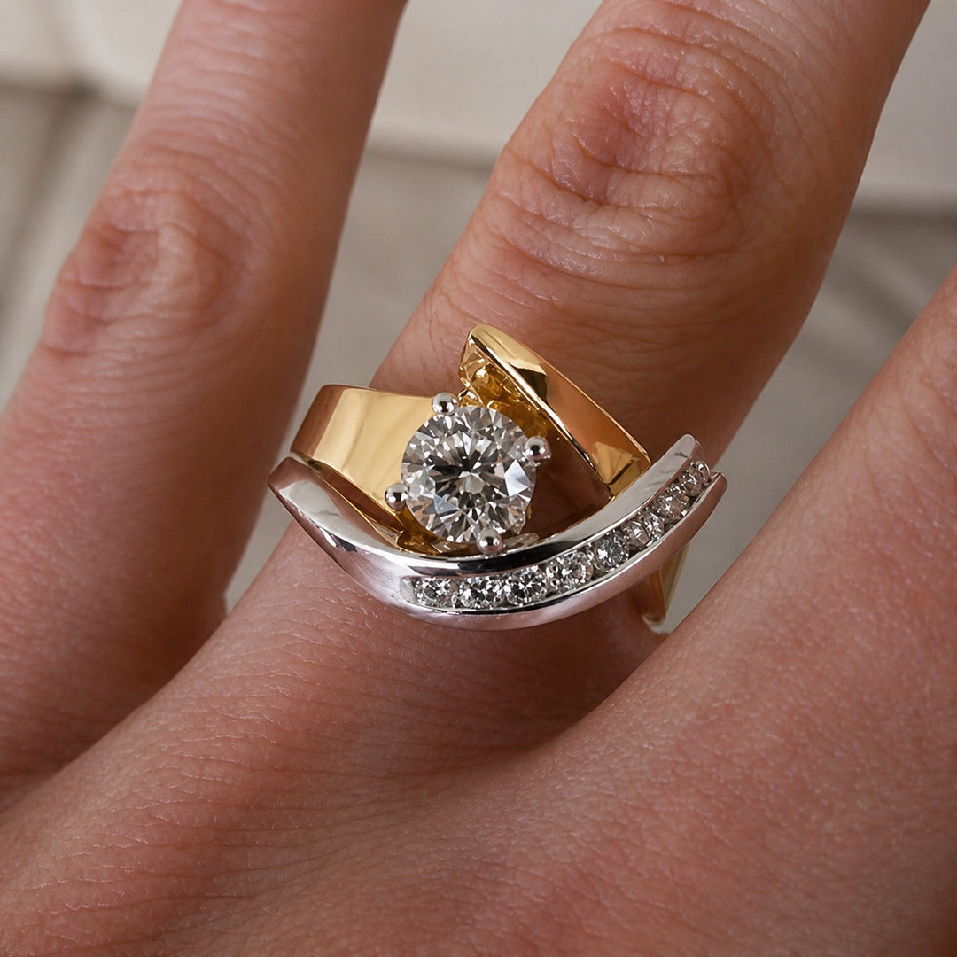 Artistic Two-Tone Ring