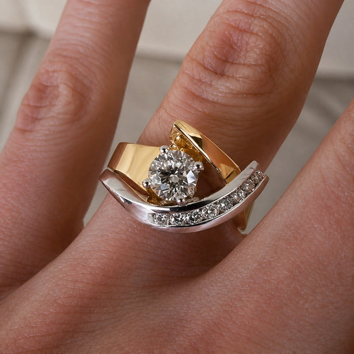 Artistic Two-Tone Ring